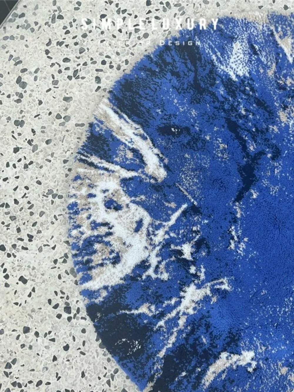 Discontinued Brand New ABYSS & HABIDECOR Blue Galaxy Salto Round Bath Rug 31